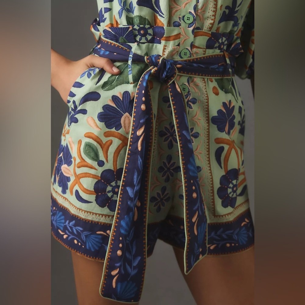 FARM Rio Ocean Tapestry Green Romper - Picture 7 of 14